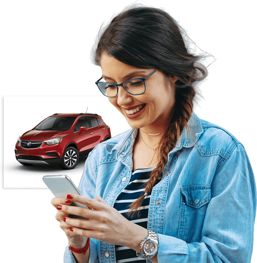 Woman car shopping footer v4